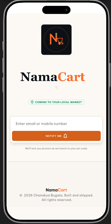 NamaCart mobile product preview